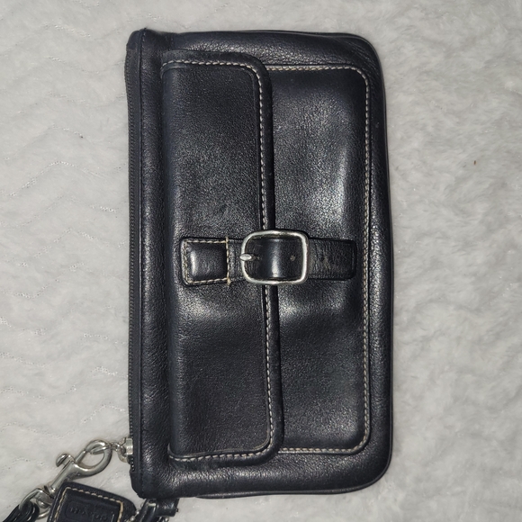 Coach Black Wristlet with Buckle Detail - Picture 11 of 12